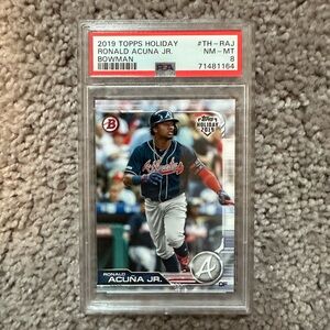 2019 Topps Holiday Bowman Ronald Acuna Jr. Atlanta Braves Card PSA NM 8